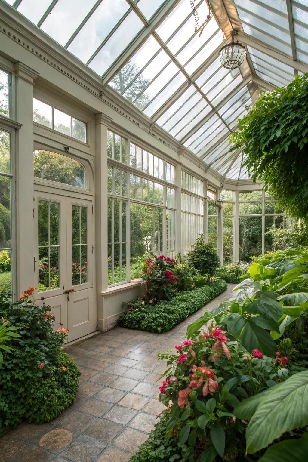 Maximize the amount of sunlight in your sunroom using generously sized glass windows and roofs.