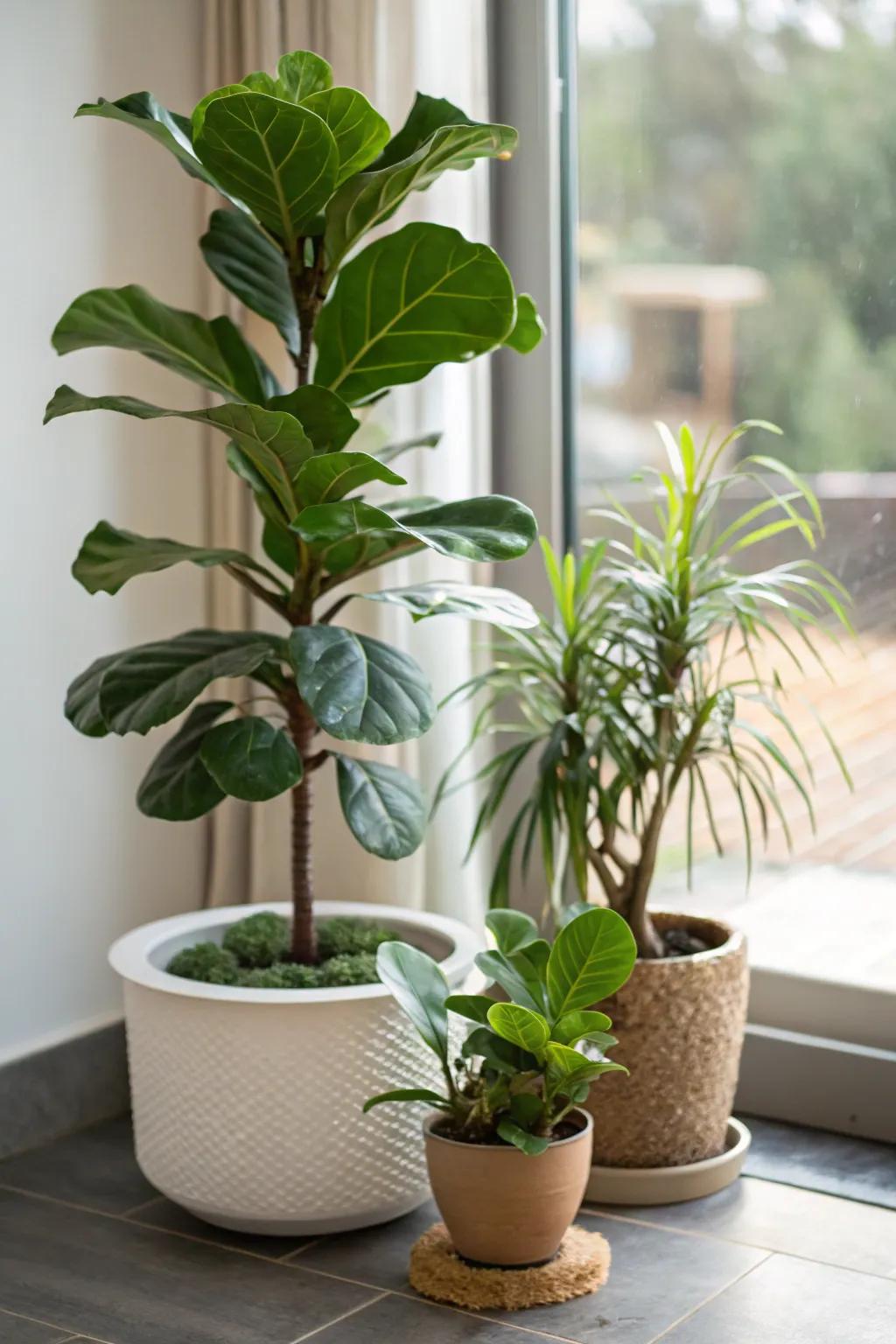 Green elements can immediately revamp a lifeless corner.