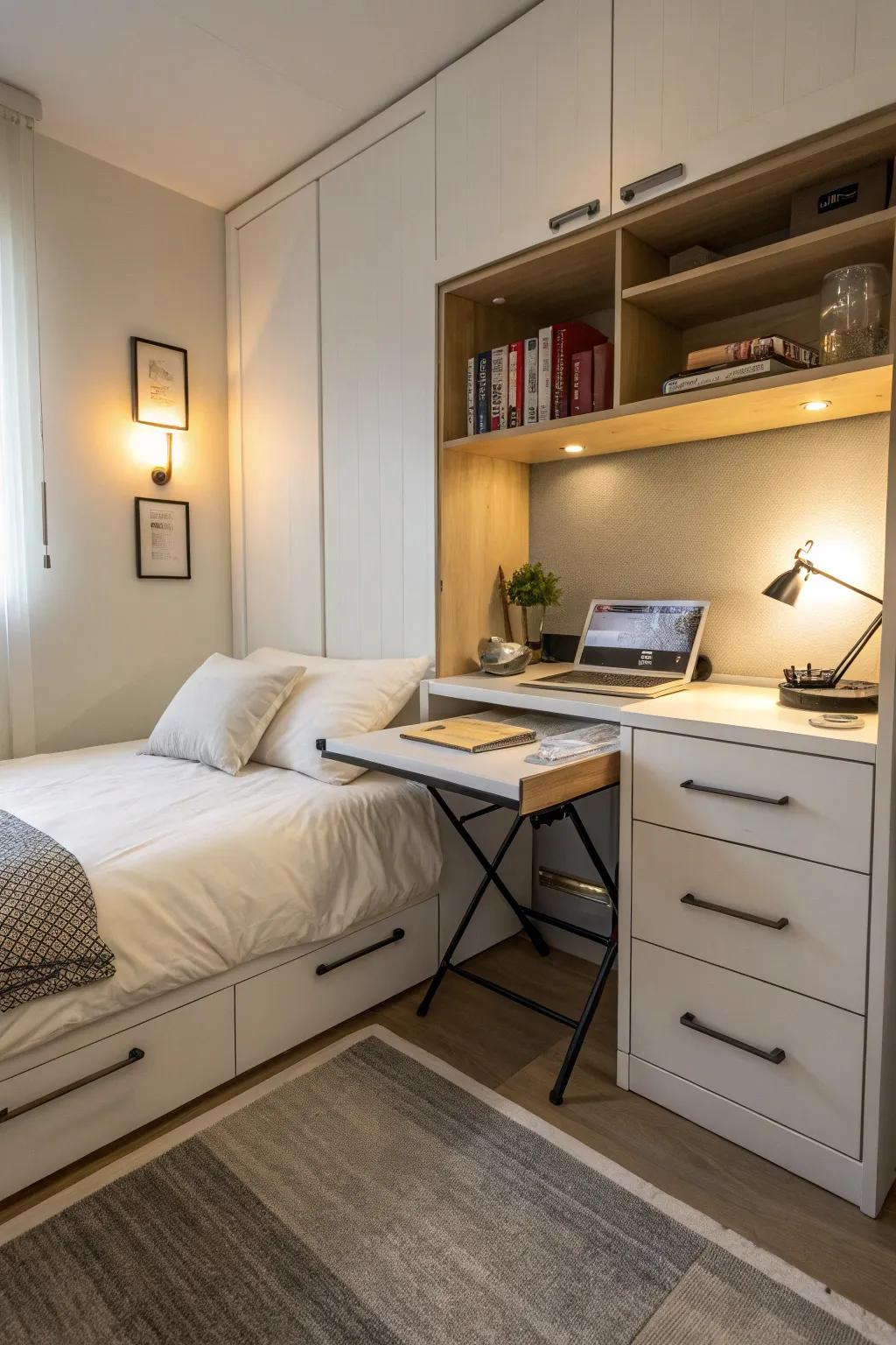 Multi-purpose furniture helps you maximize space and its usefulness.