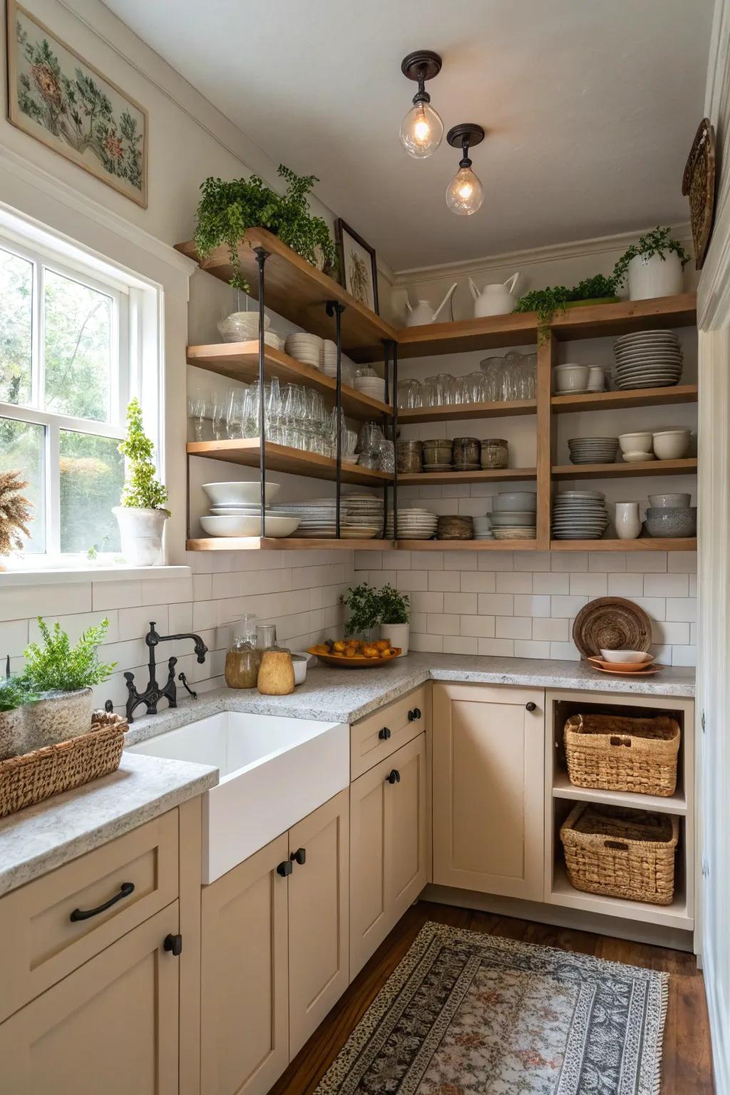 Exploit the kitchen's vertical space to optimize storage solutions.