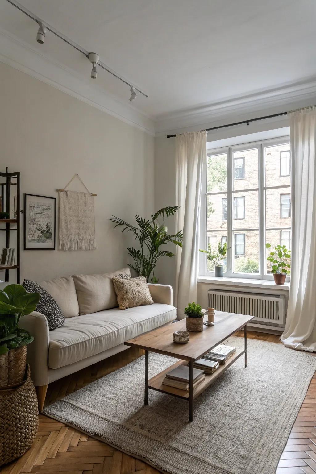 Soft shades can give your small apartment an airier feel.