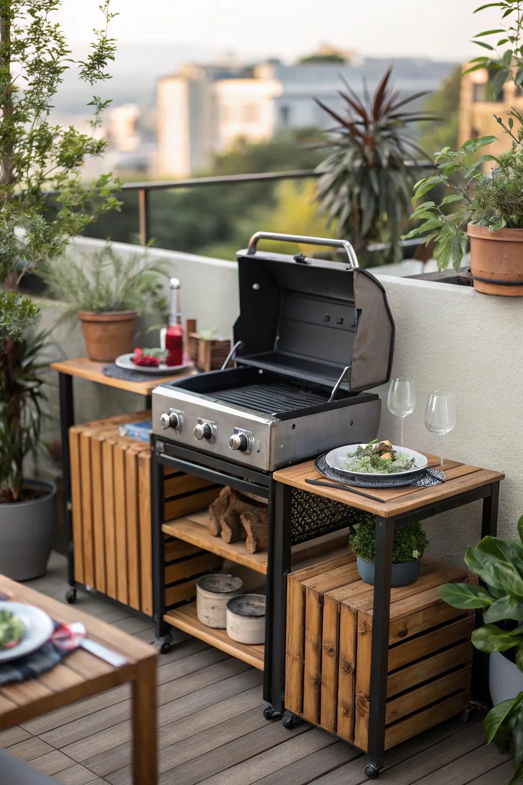 A mini grill center, ideally suited for compact areas.