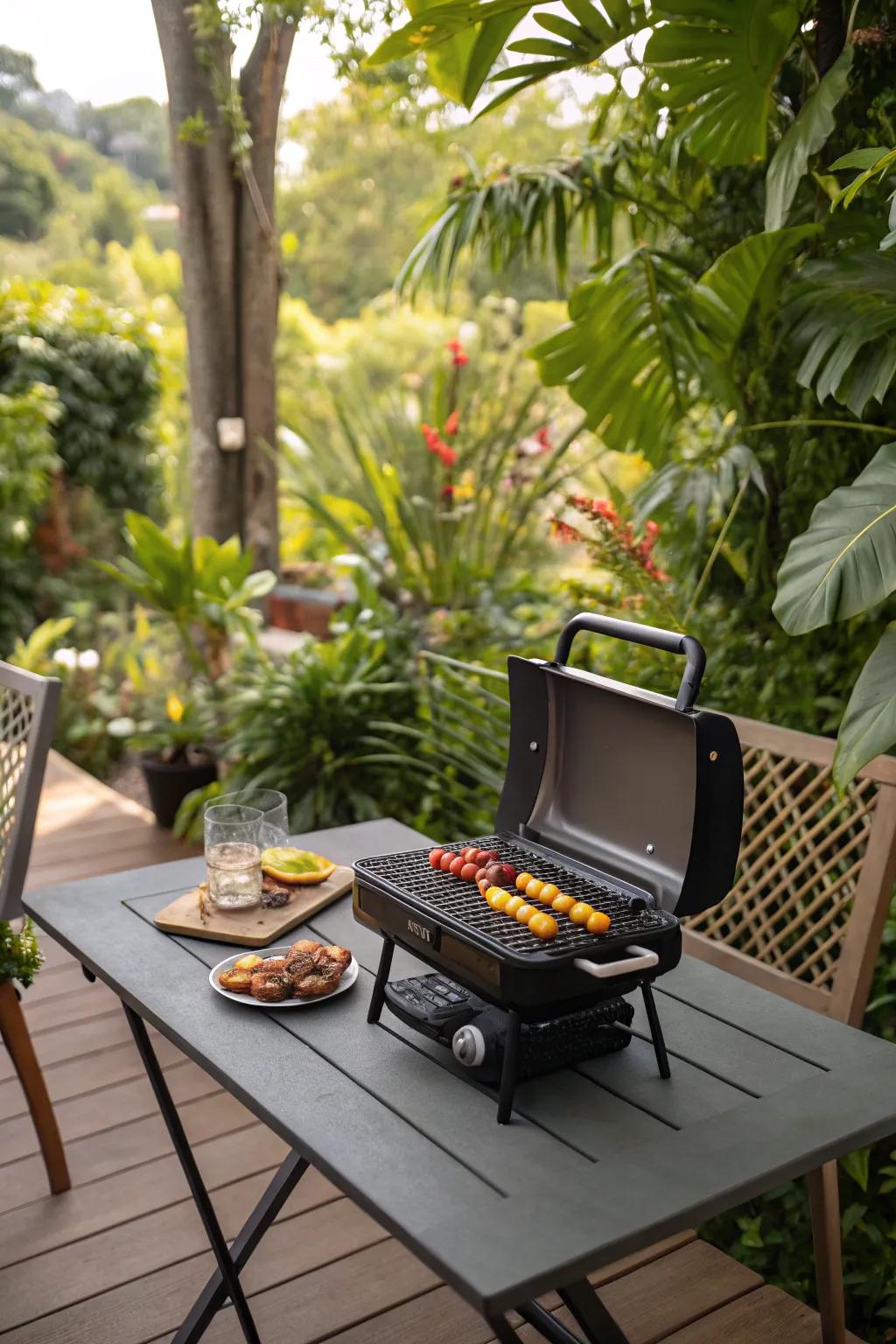 Small grills are just right for compact patios.