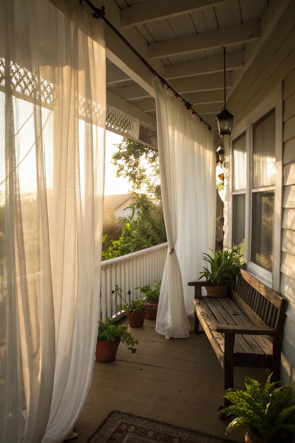 Ethereal weaves bring sophistication and light to your petite porch.