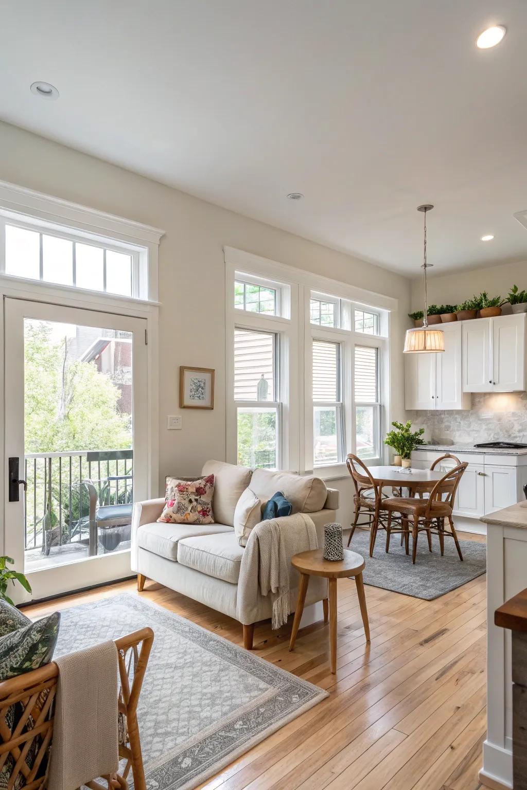 In small houses, open layouts provide a unified and spacious sense.