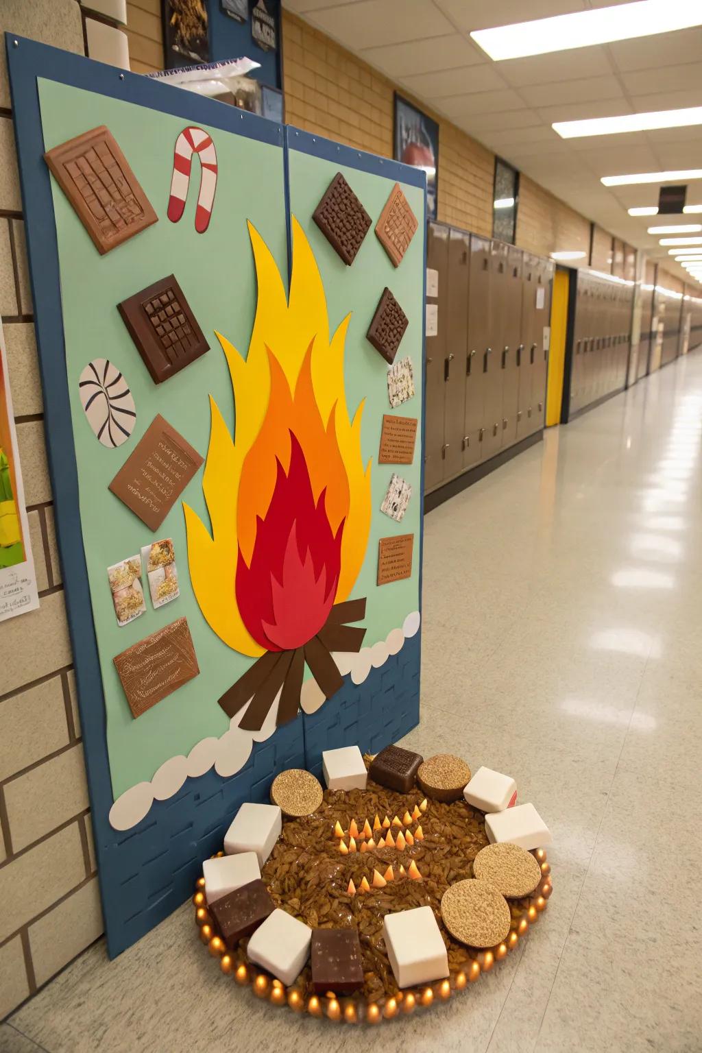 A bulletin board that screams campfire fun, with all the s'mores goodness.