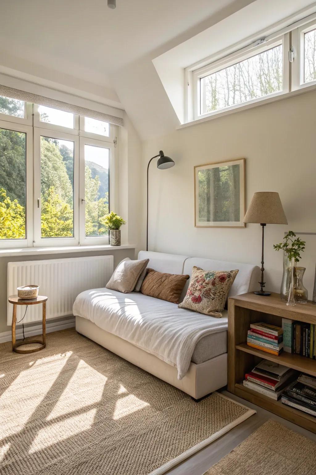 Carefully selected sofa beds can make small areas feel large.