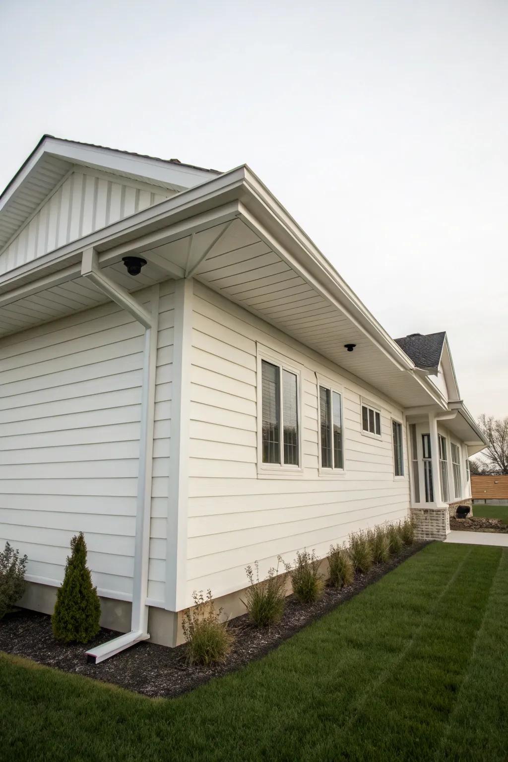 A classic all-white soffit and fascia combination for a fresh and timeless look.