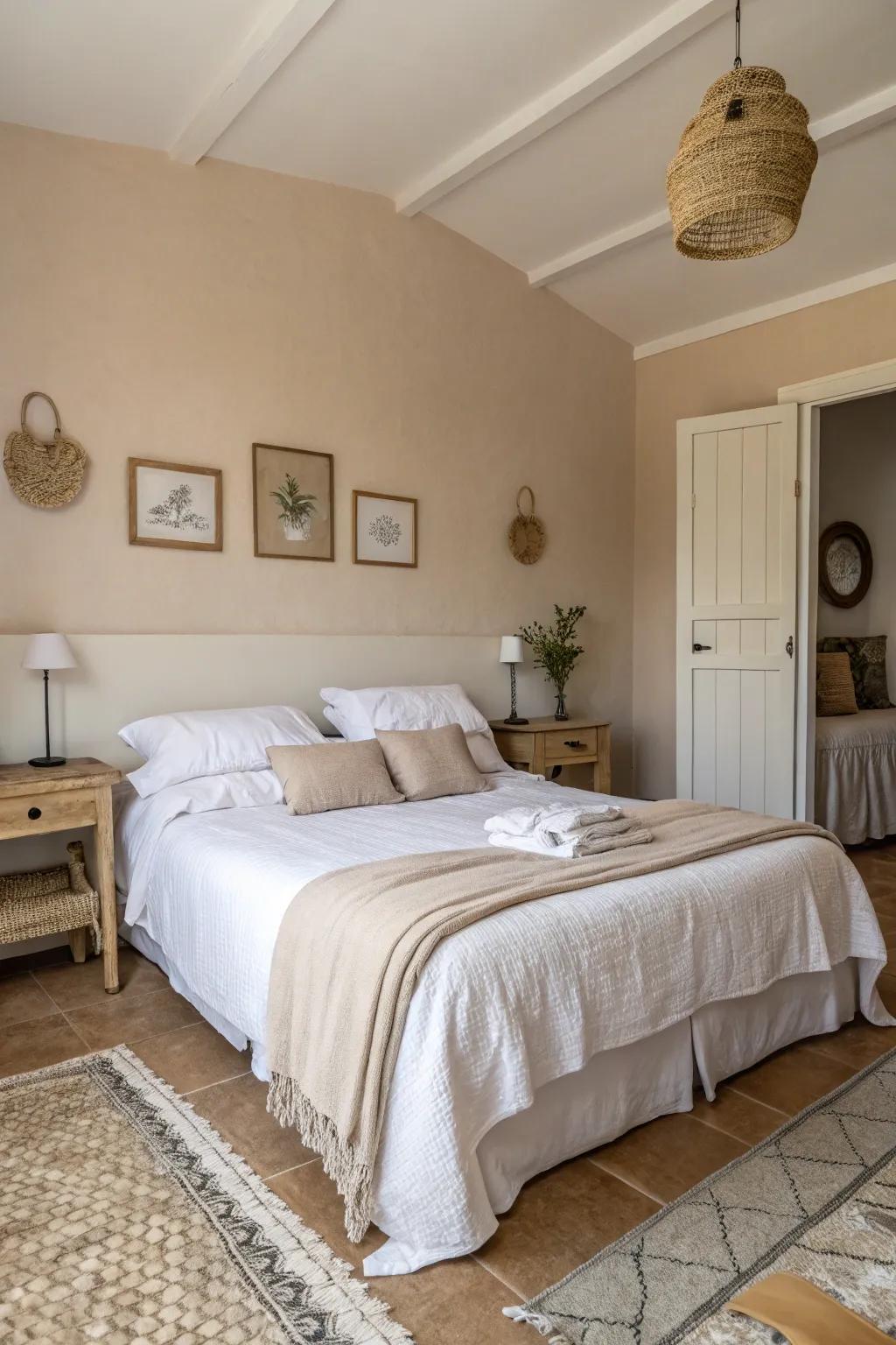 Understated shades fashion a calming spa-like atmosphere in your bedroom.