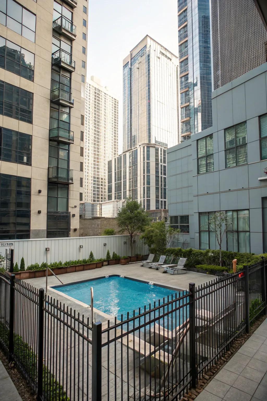 Transform your urban space with a chic petite pool.