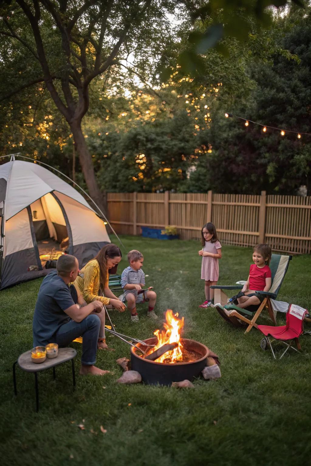 Craft an exciting camping adventure just steps away from your back door.