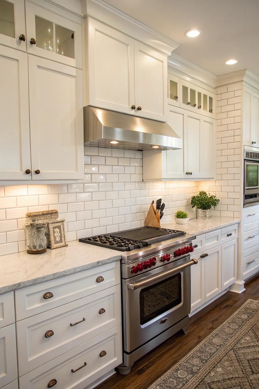 An ageless icon: white rectangular tiles.