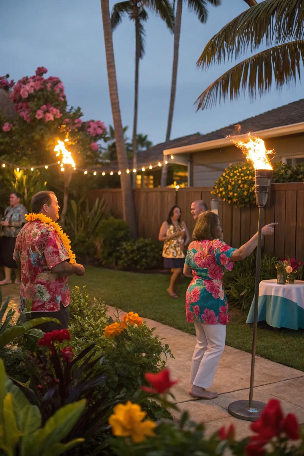 Let the vibrant luau transport the islands straight to your backyard.