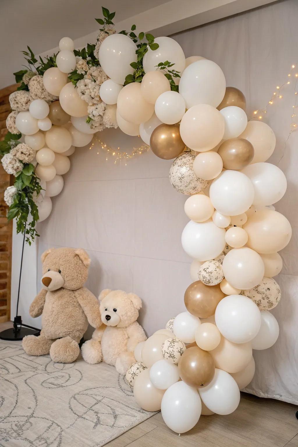 A beautiful decorative orb adds a dash of refinement to the teddy bear-themed gathering.