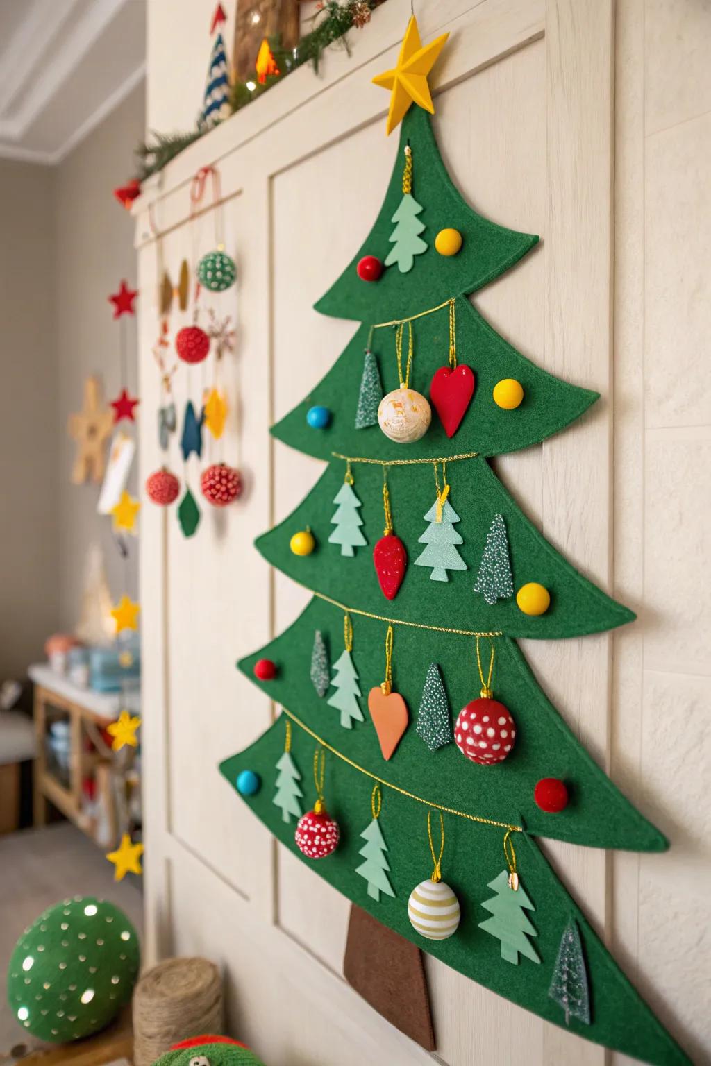 A safe, interactive textile Christmas tree designed for toddlers.