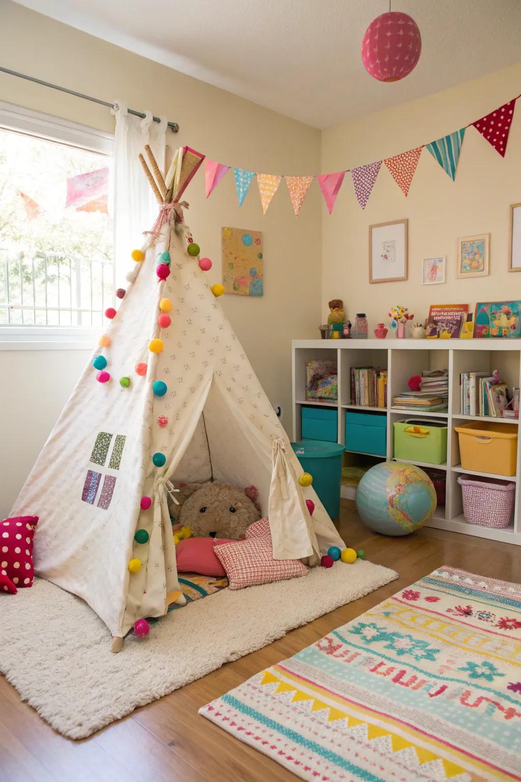 A delightful teepee offers an enchanting escape for imaginative adventures.