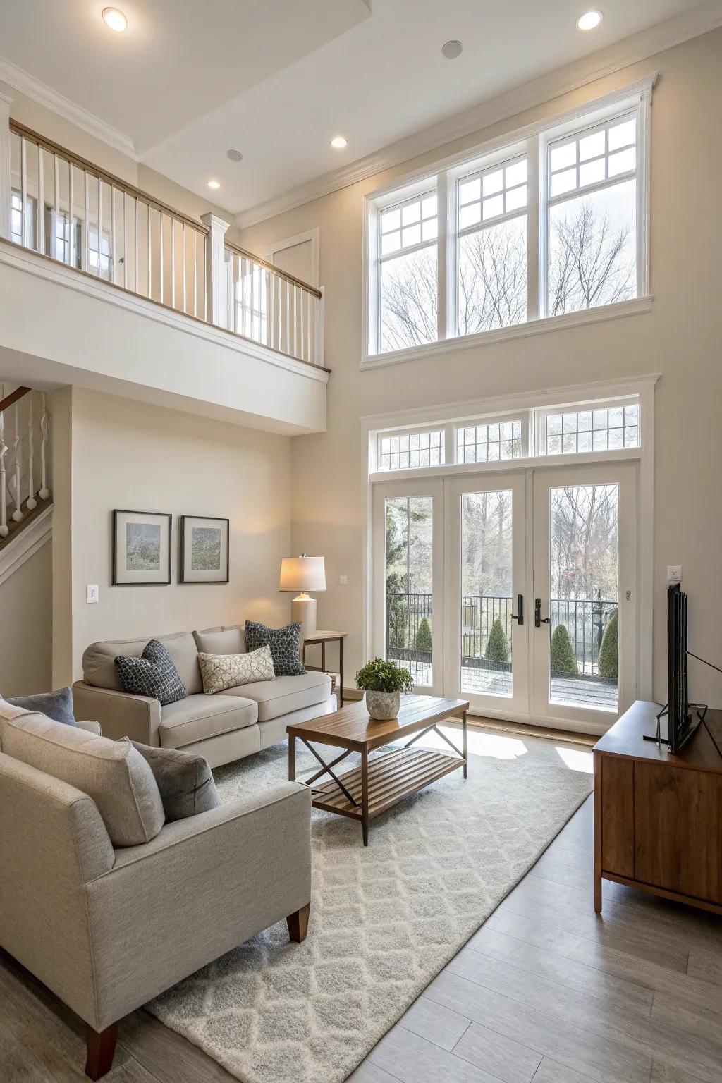 Open-concept living area featuring a minimalist approach
