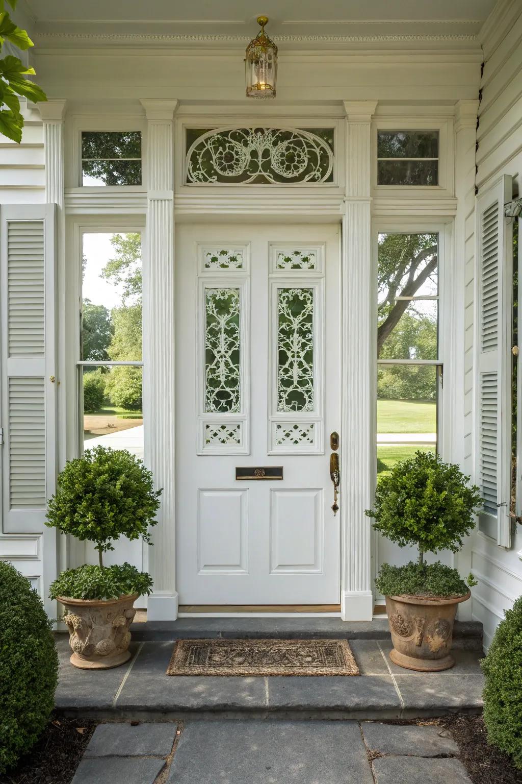 Perfect symmetry in a beautifully balanced classic doorway design.