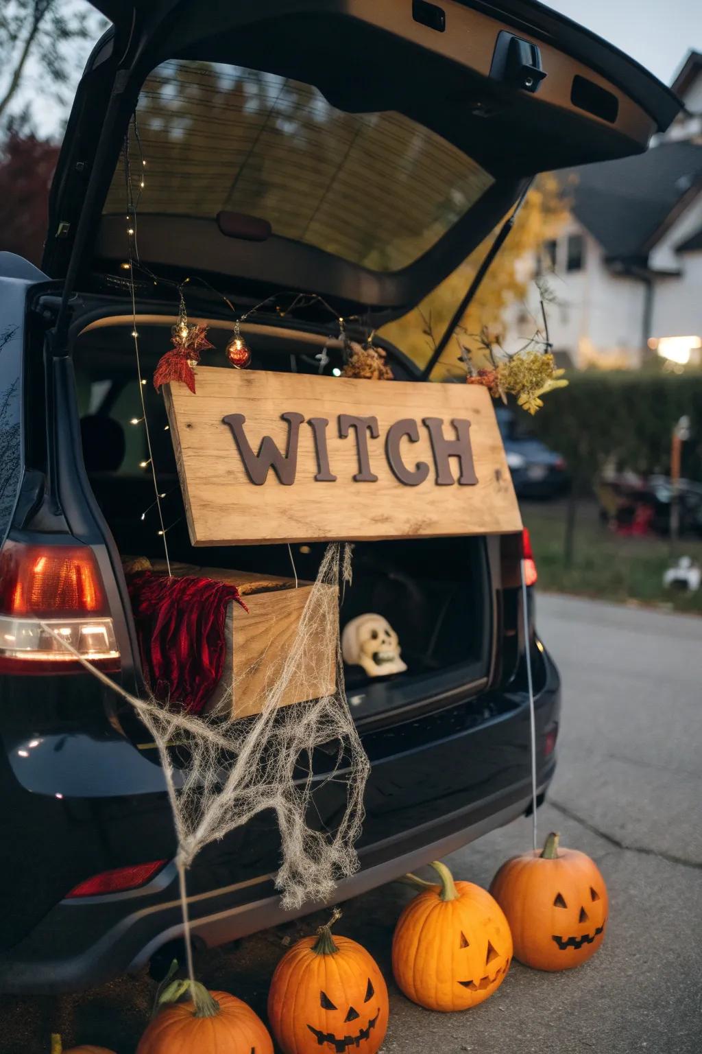 An enchanting welcome marker establishes the magical atmosphere for your trunk.