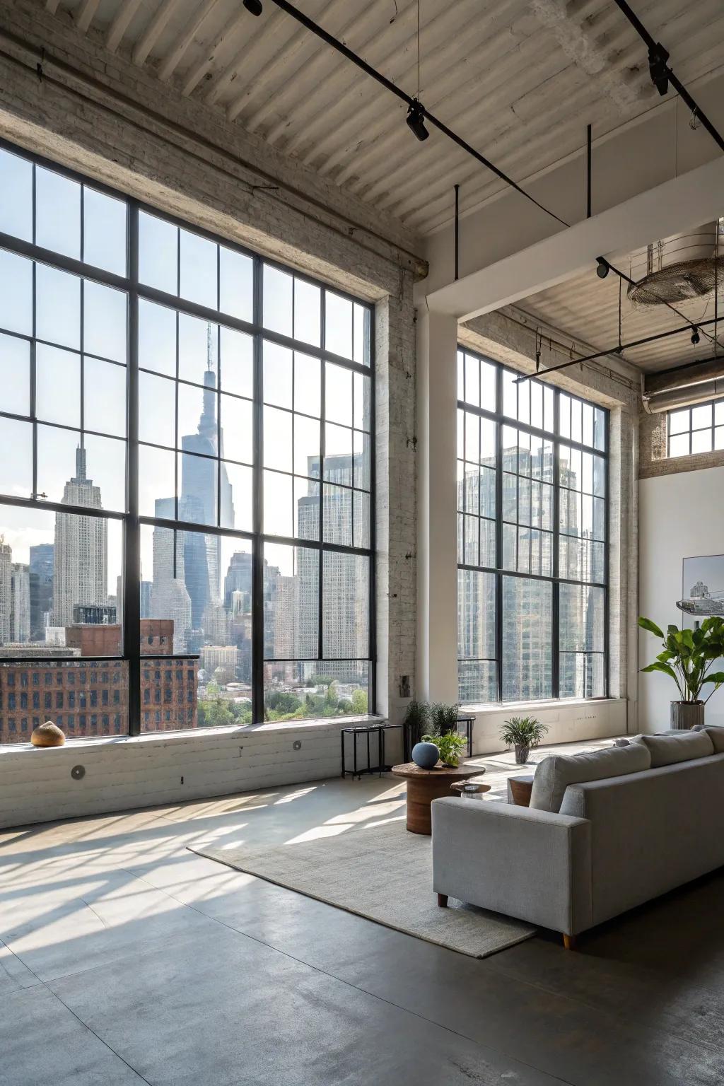 Open layouts with abundant light define the urban style.