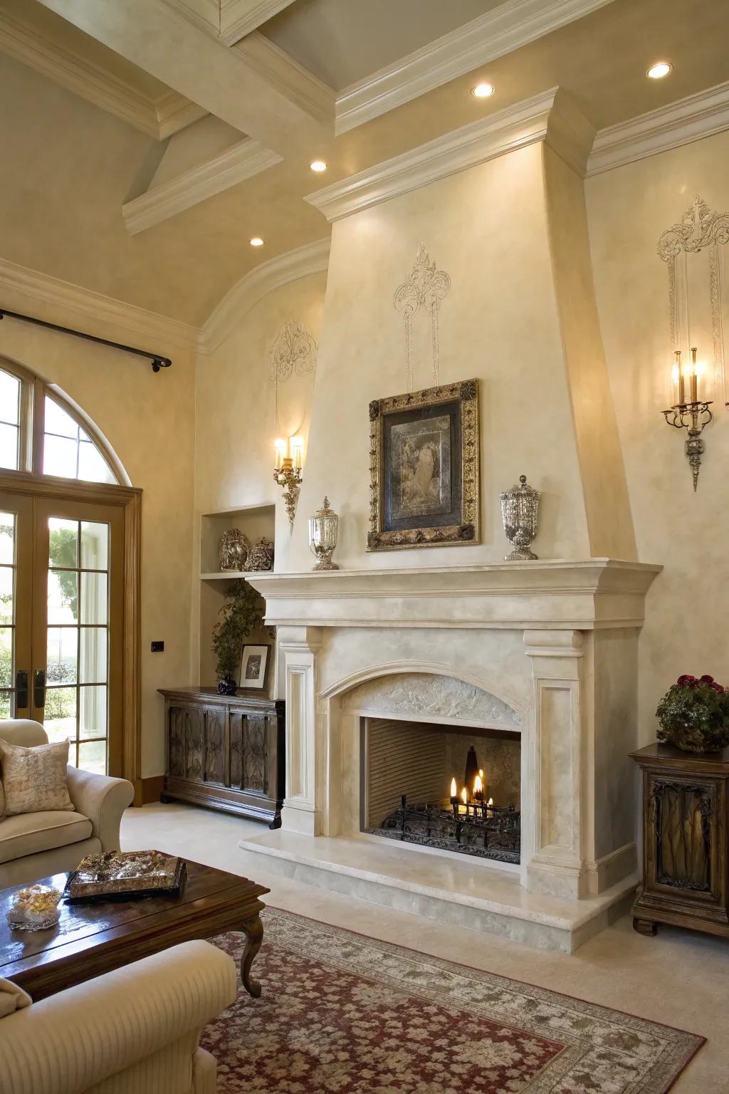 Timeless elegance with plaster in the living area.