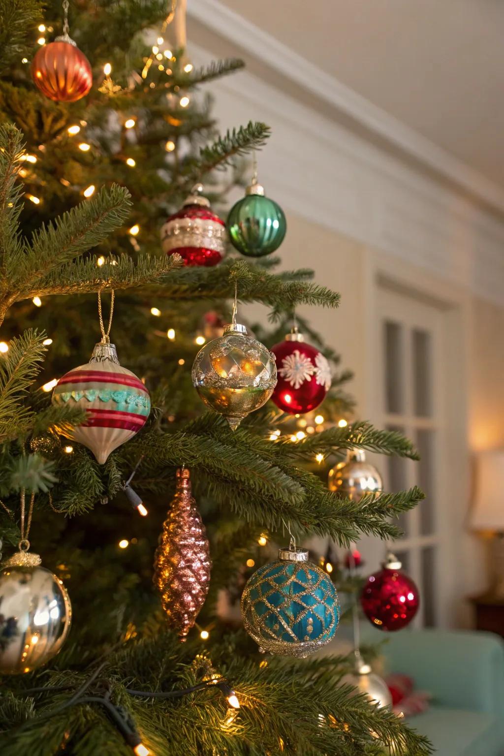 Classic ornaments impart a vibrant charm to any Yuletide tree.
