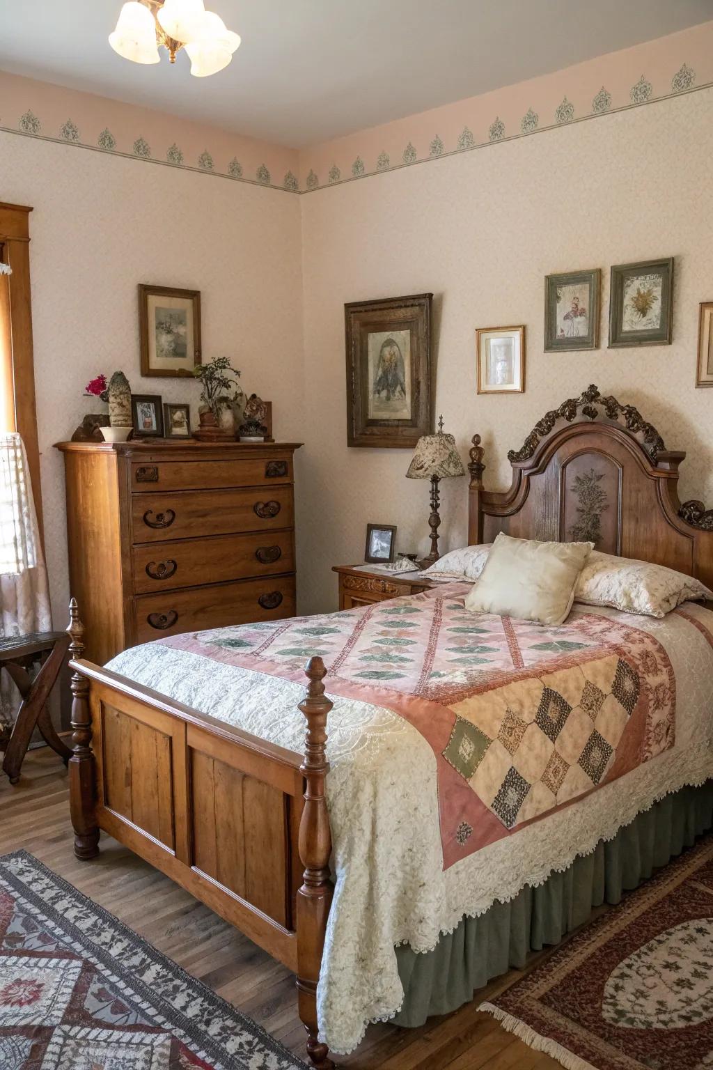 Antique furniture introduces enduring sophistication and personality.