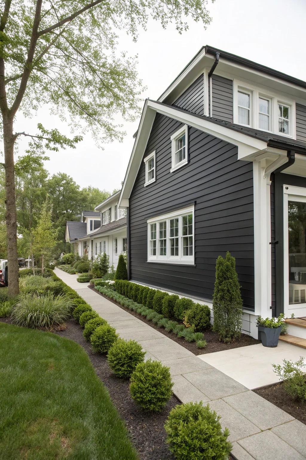 Dark plastic cladding gives your house a bold, up-to-date look that really stands out.
