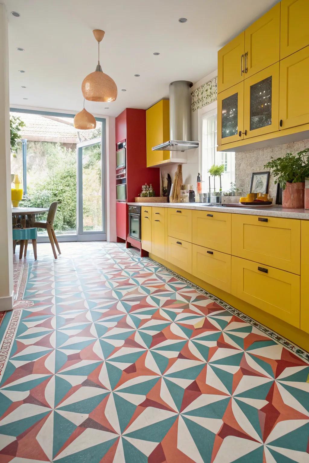 Vinyl flooring unlocks endless pattern creativity.