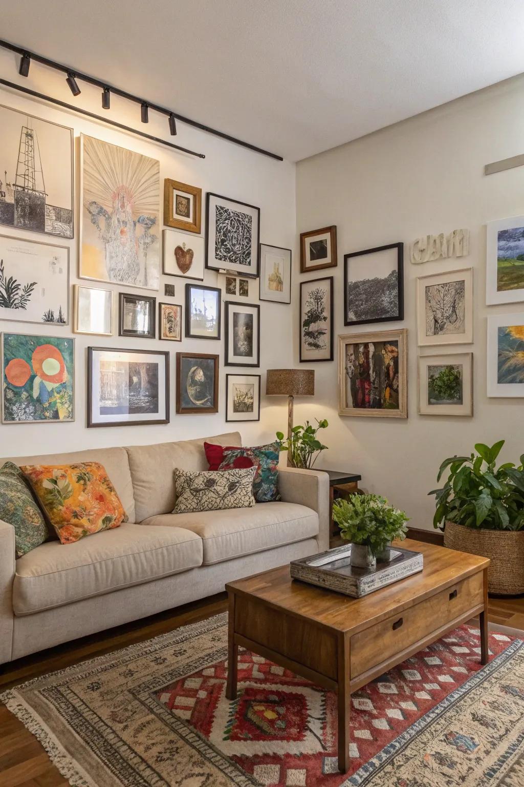A gallery wall exhibiting your individual style and treasured stories.