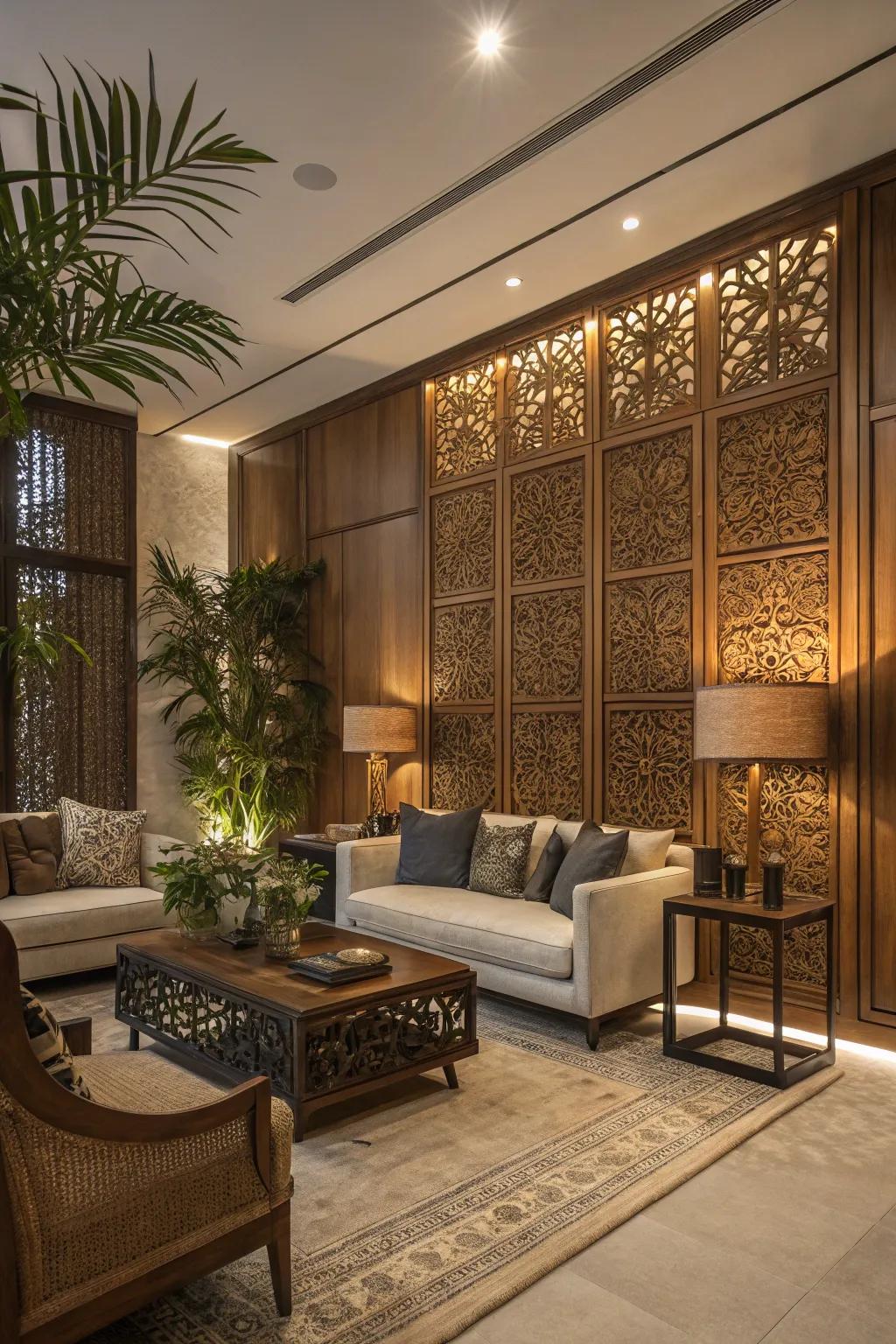 Wood panels introduce both warmth and texture to any room.