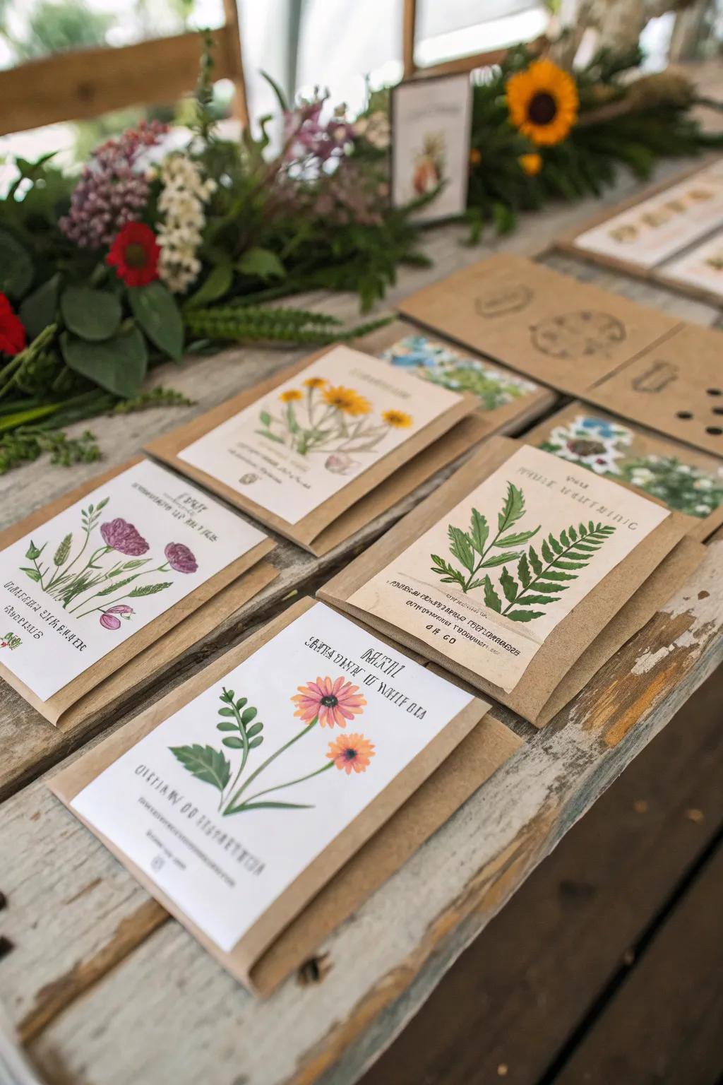 Bespoke seed packages as a symbolic and considerate wedding token