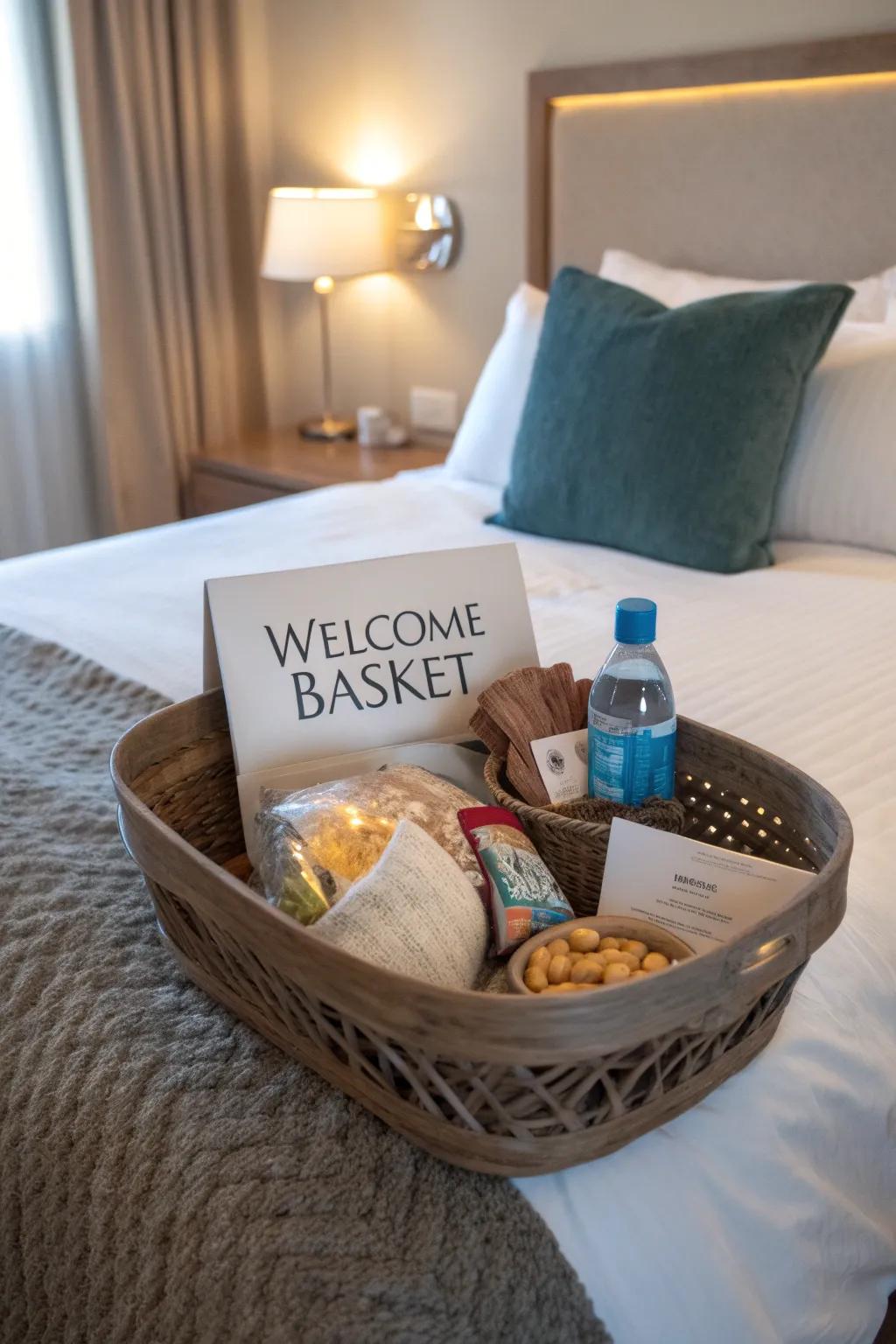 A welcoming kit presenting a snug throw to ensure guests remain warm and snug.