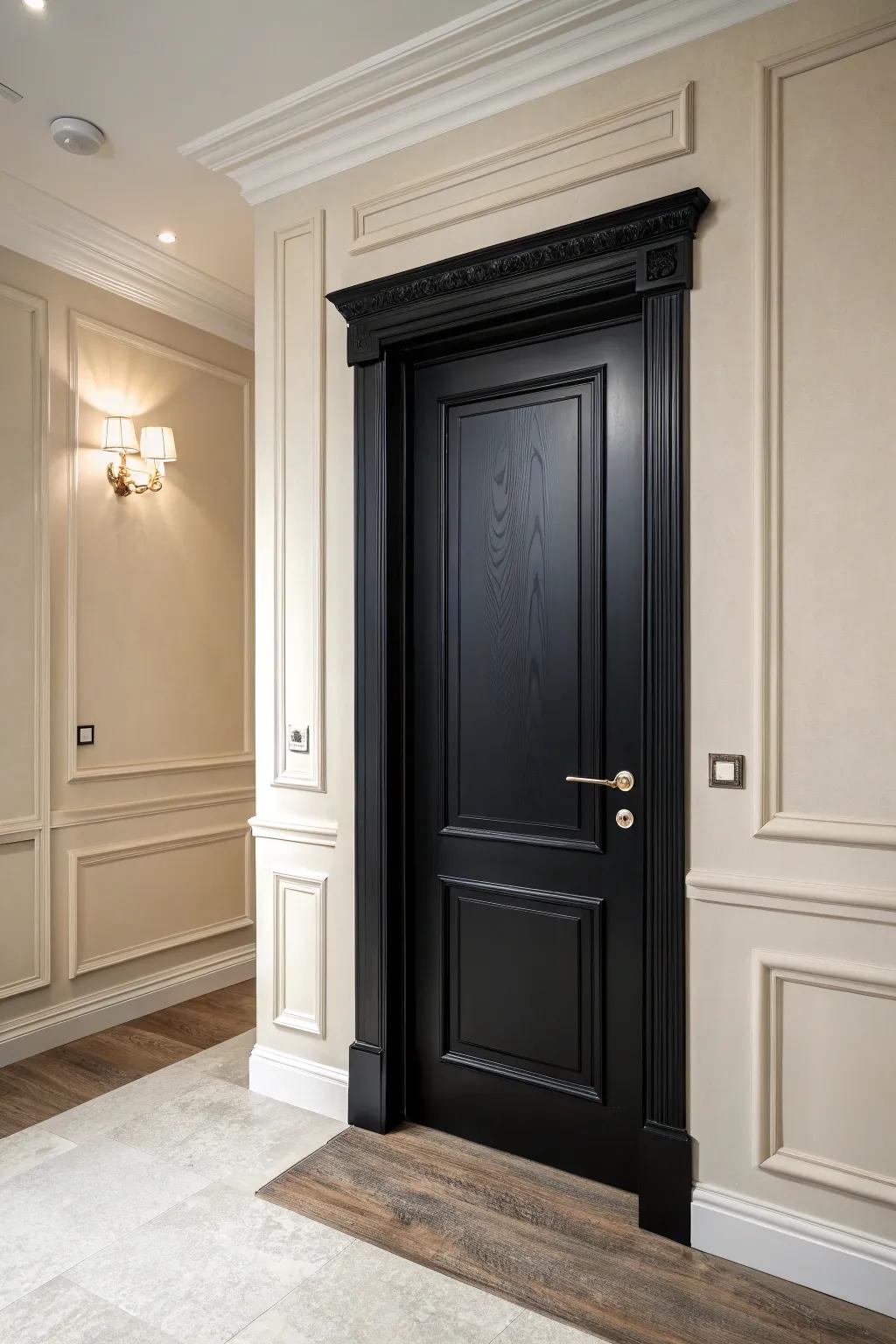 A classic black interior door brings sophistication to any space.