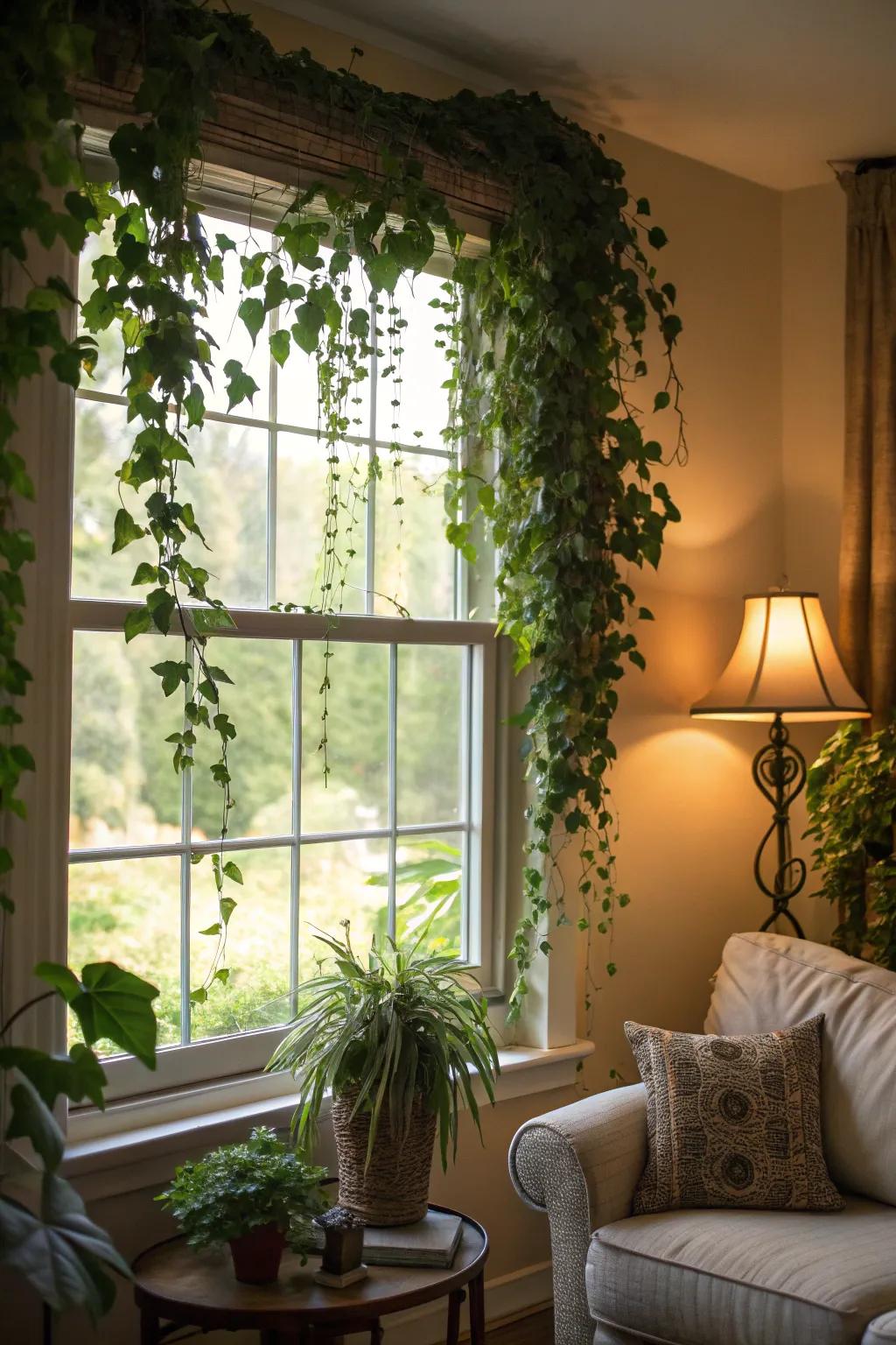 Surround your windows with greenery for a revitalizing, natural touch.