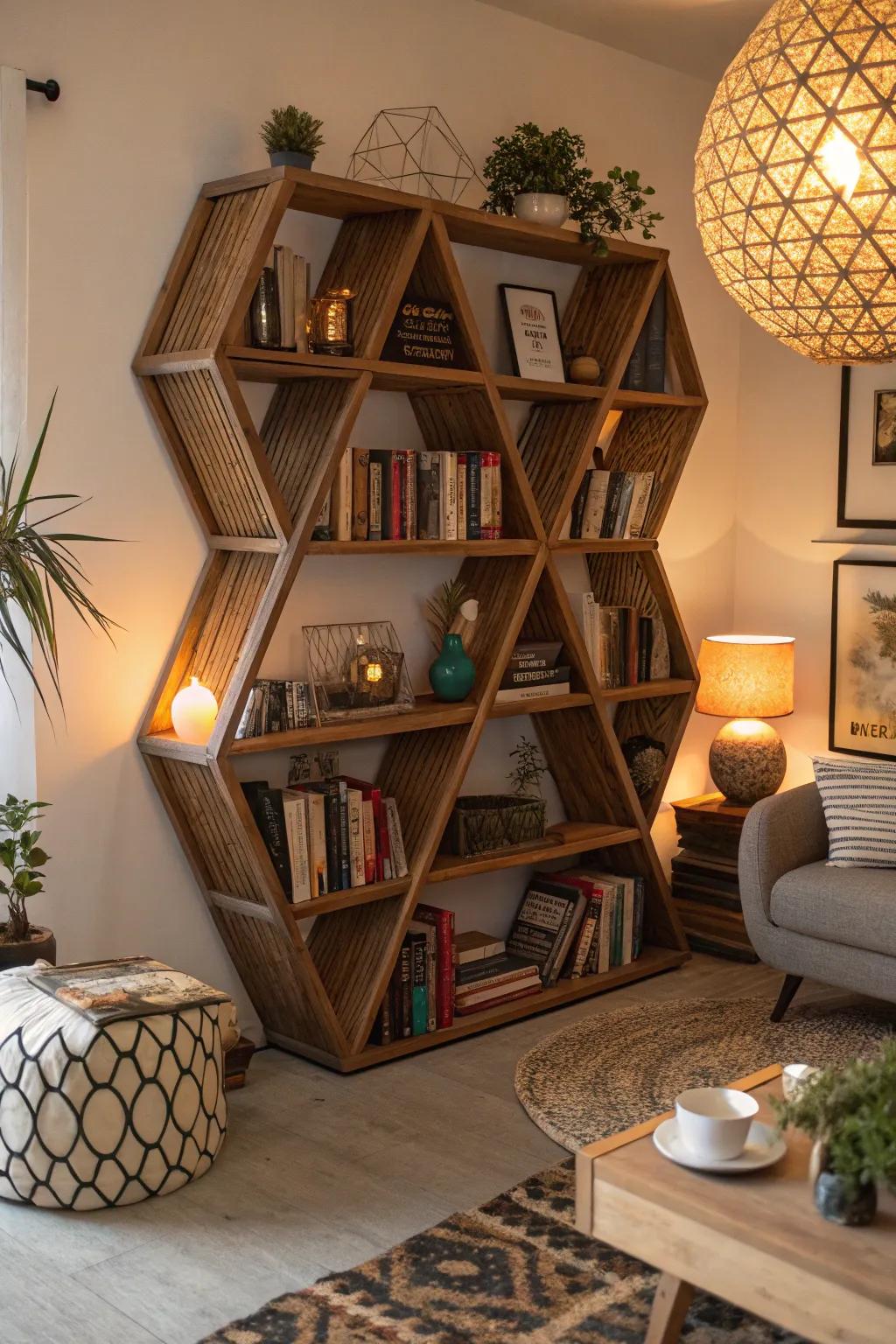 Up-to-date Sculptural wood bookshelves serve as an elegant storage solution