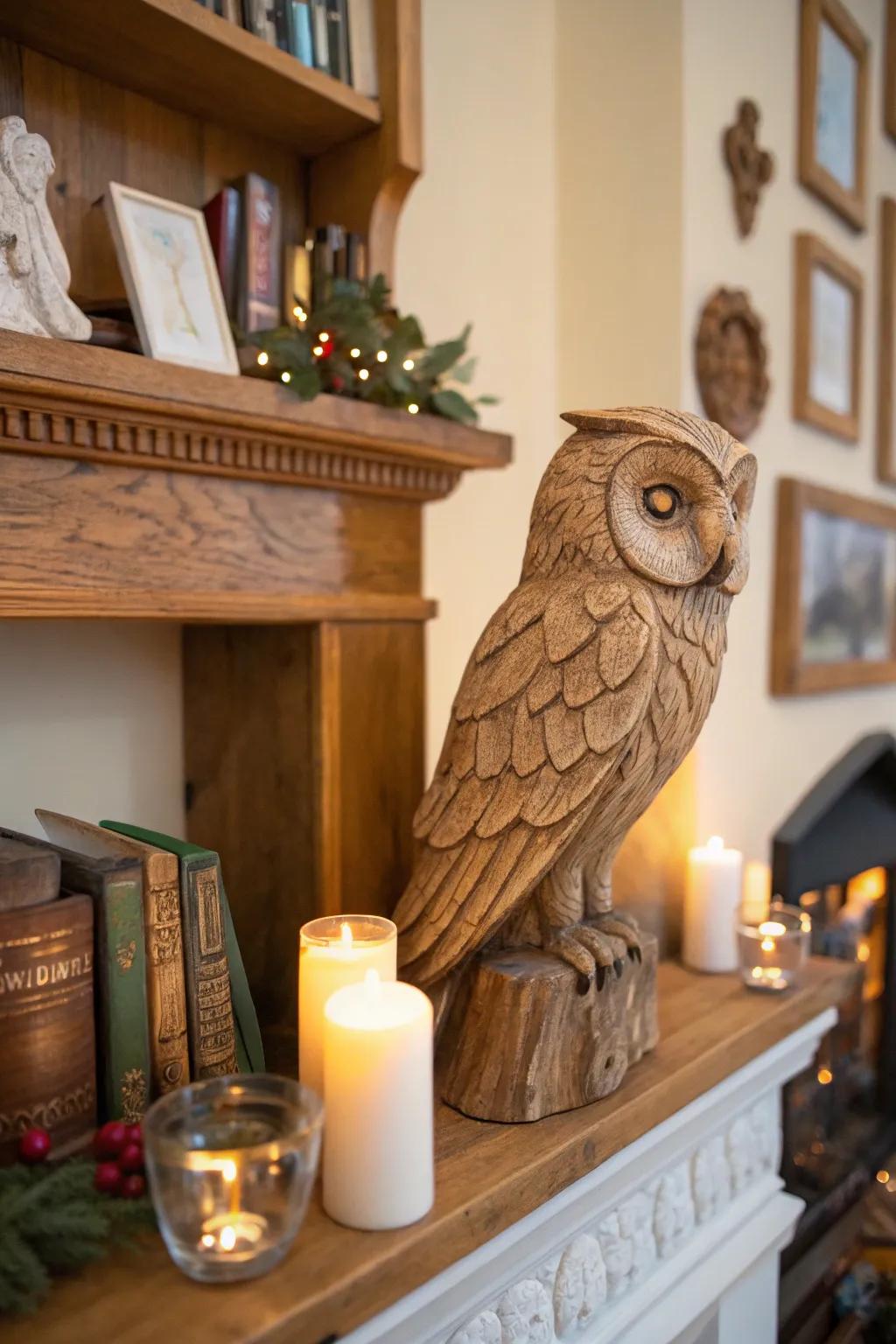 Welcome the natural world inside with a delightful timber bird sculpture.