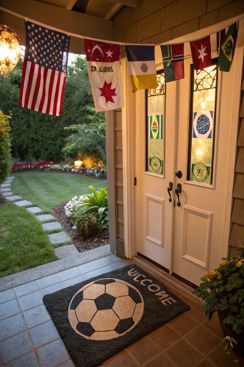 An inviting entrance that sets the stage for soccer enthusiasm before even entering.