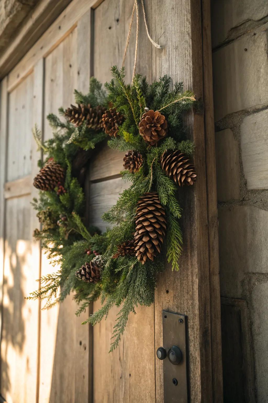 A wreath personifying the spirit of a woodland escape.