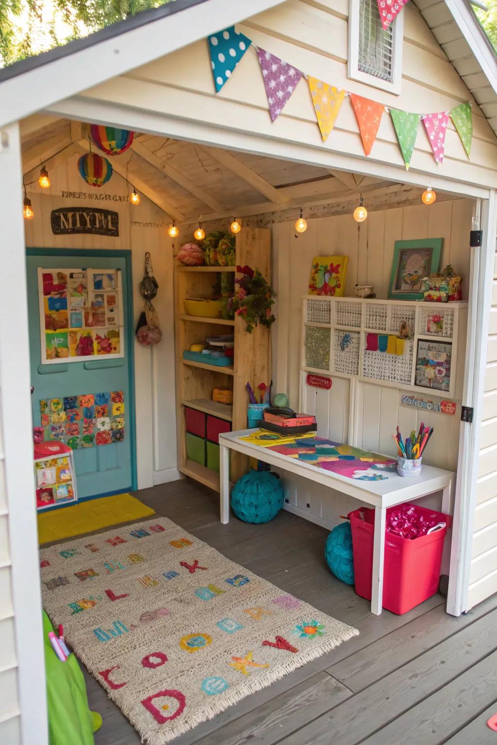 Fashion a playful and secure setting for children in your shed.