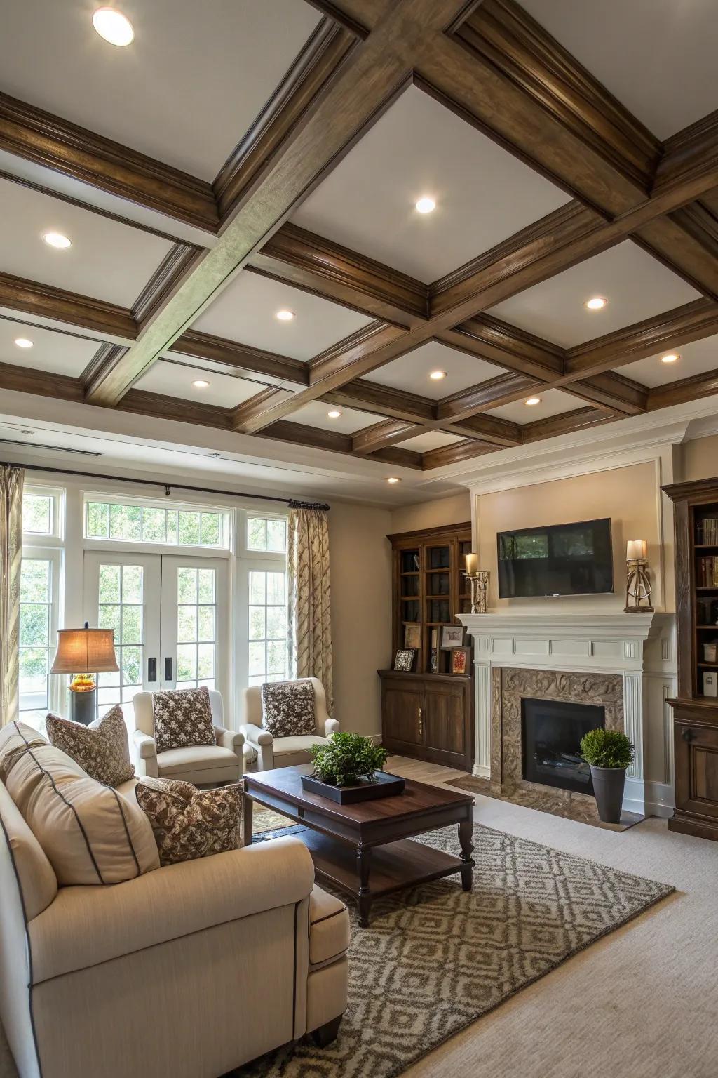 Creative ceiling designs introduce architectural interest to any room.