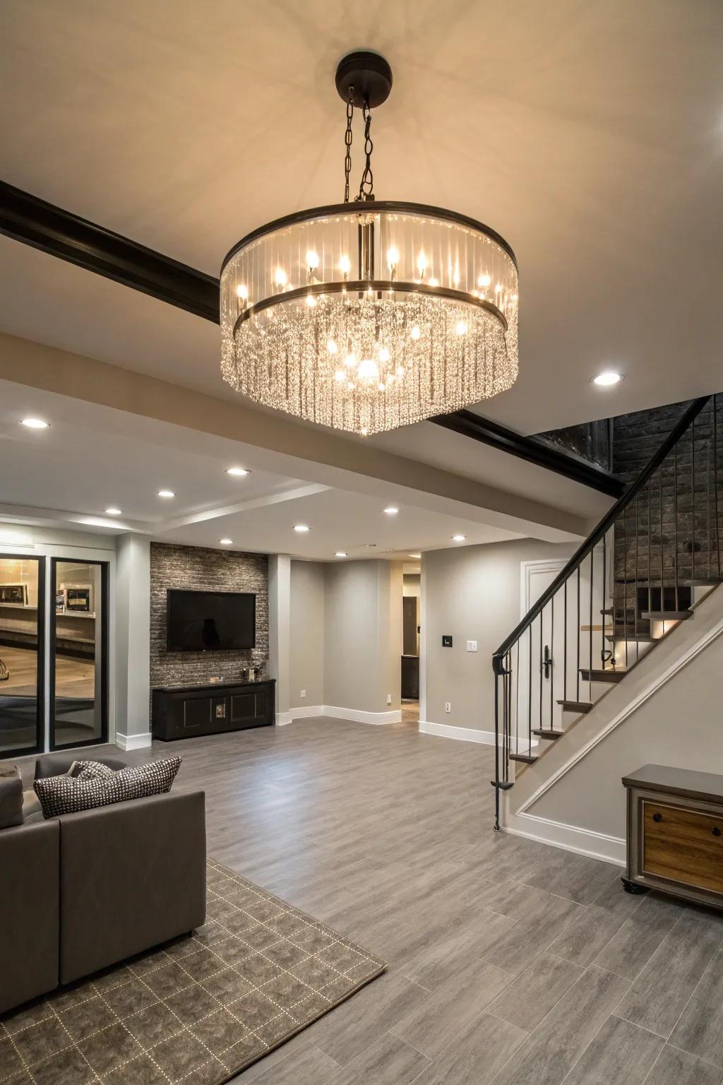 A showpiece light can add elegance and interest.