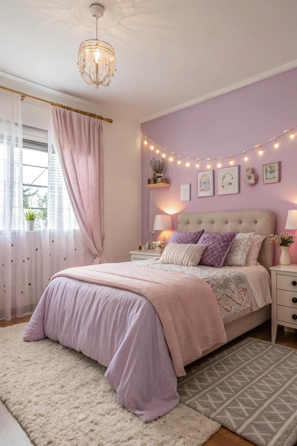 Delicate tints cultivate a soothing ambiance.
