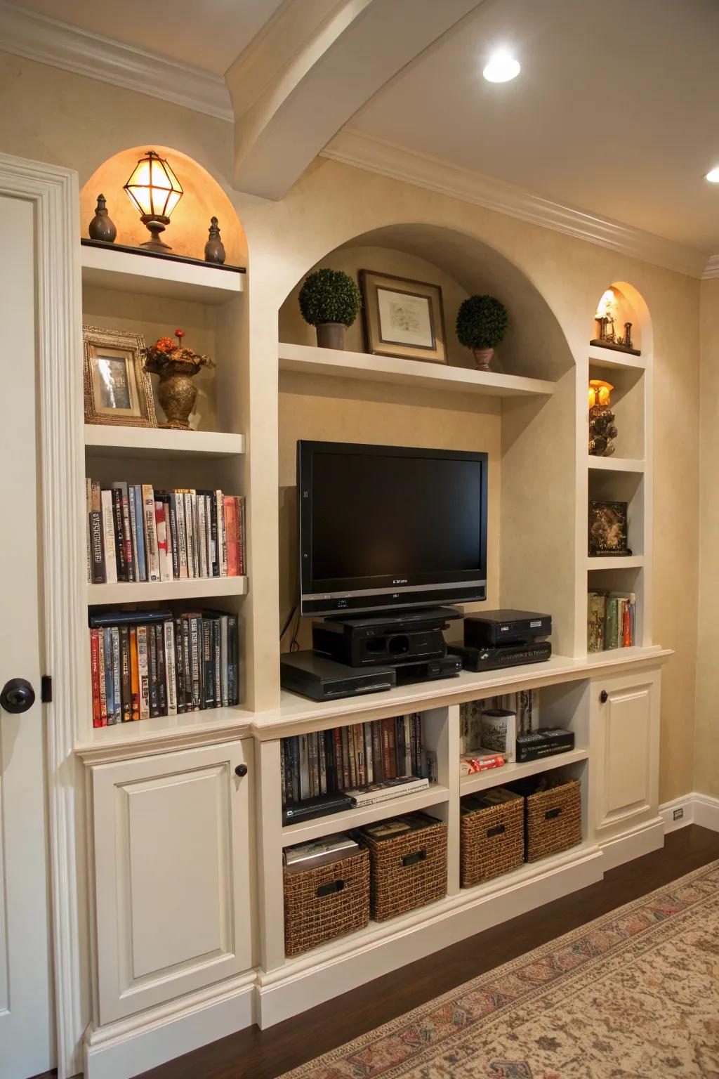 A clutter-free and elegant entertainment hub.