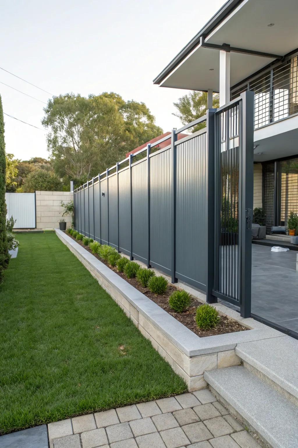 A modern layout delivers sleek elegance to fencing.
