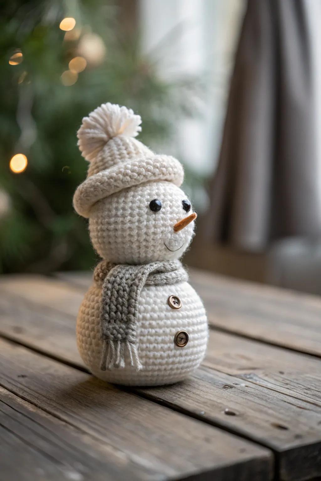 Embrace the festive season with this sweet amigurumi snowman, a perfect mix of simplicity and handcrafted charm.