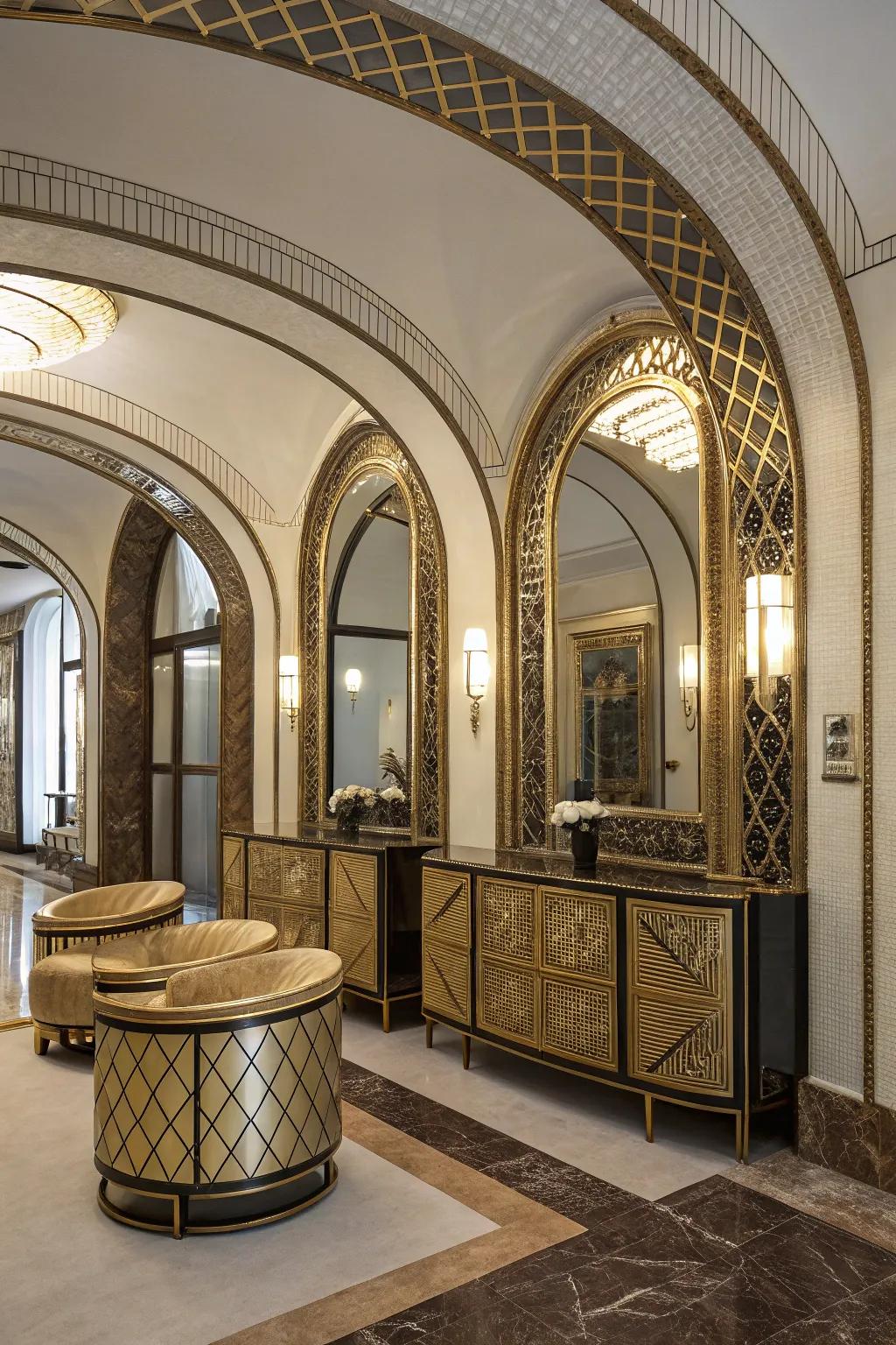 Arches and curvatures scattering a light, architectural touch.
