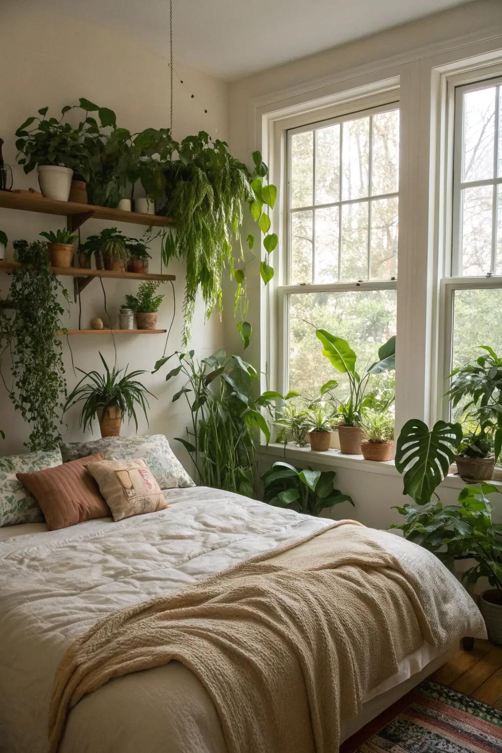 Natural touches bring life and peace to your artist's bedroom.