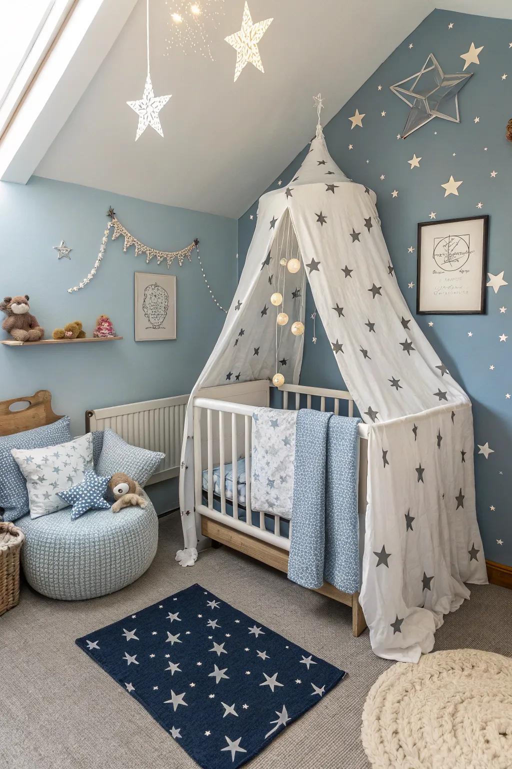 A thematic approach can add charm and cohesion to the baby area.
