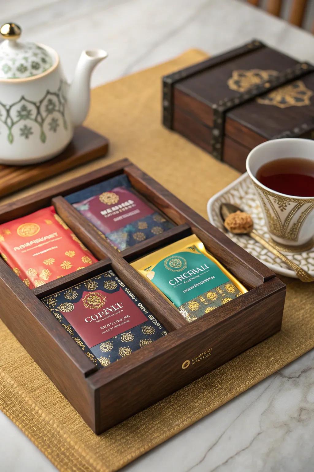 Gourmet tea mixes for a comforting cup.